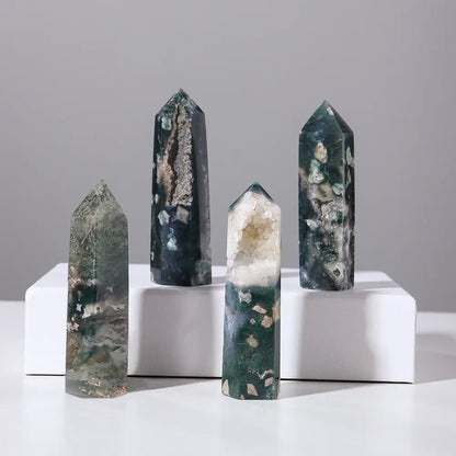 Homedecor - Crystal Green Agate Hole Column