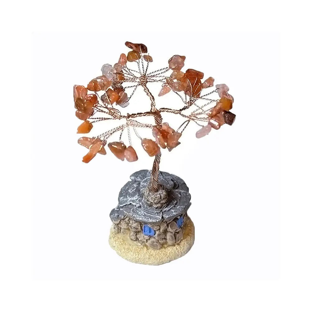 Handcrafted Natural Stone Crystal Wealth Tree Gems Ritual