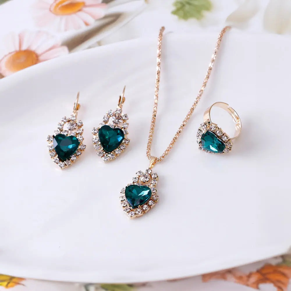 Luxury Water Drop Jewelry Bridal Set Gems Ritual