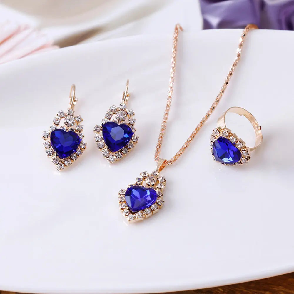 Luxury Water Drop Jewelry Bridal Set Gems Ritual