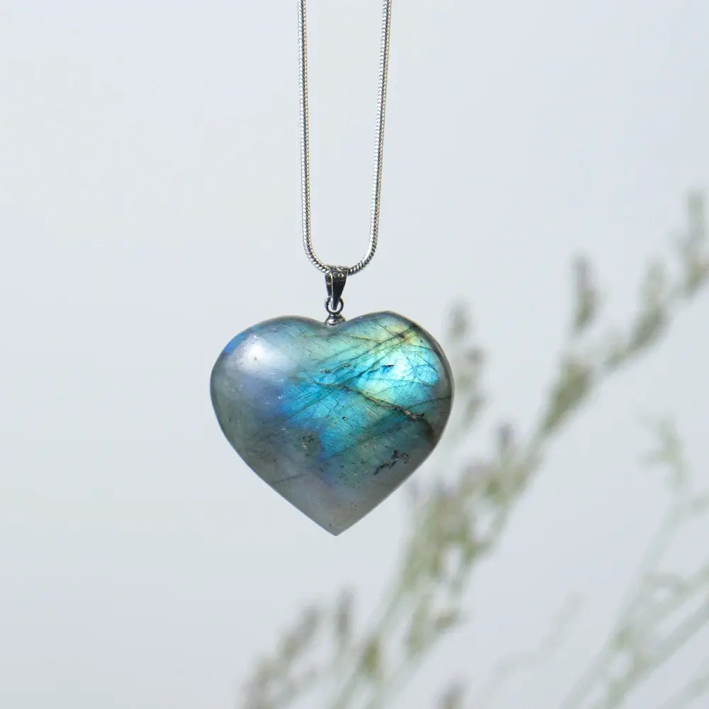 Glowing Moonstone Heart Necklace - Embrace Love & Light Gems Ritual