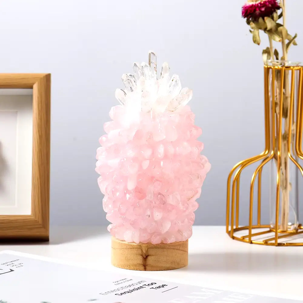 Enchanting Pink Gemstone Crystal Night Light Gems Ritual