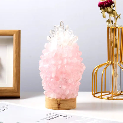 Enchanting Pink Gemstone Crystal Night Light Gems Ritual