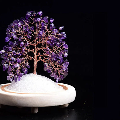 Unique Natural Amethyst Tree for Aura Cleansing and Positive Energy Gems Ritual