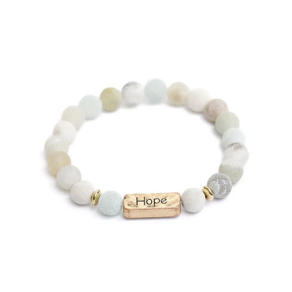 Natural Stone Bracelet with Hope Charm Gems Ritual