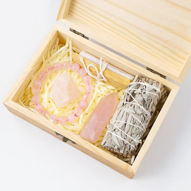 Coffret cadeau souvenir en cristal d'améthyste naturelle