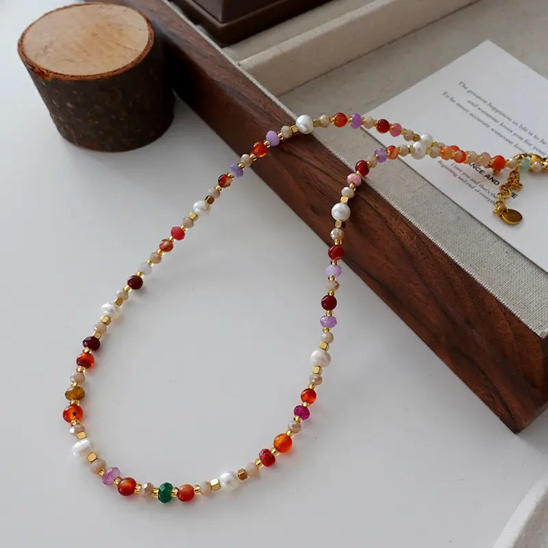 Bohemian Gemstone & Pearl Necklace – A Unique Blend of Color, Energy, and Style Gems Ritual