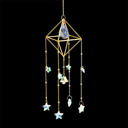 Enchanting Crystal Wind Bell with Natural Stones Gems Ritual