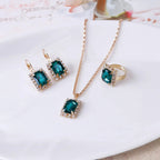 Elegant Wedding Jewelry Set with Crystals - Gems Ritual