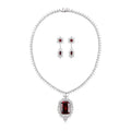 Glamorous Red Crystal Bridal Jewelry Set – Elegance for Every Special Moment - Gems Ritual