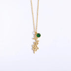 Personalized Birthstone Necklace – Elegant Zircon Flower Pendant Gems Ritual