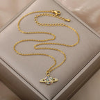 Micro-Set Zircon Necklace – Cosmic Multicolored Jewelry with Gold Finish Gems Ritual
