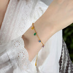 Minimalist Rainbow Gem Jewelry – Necklace and Bracelet Set Gems Ritual