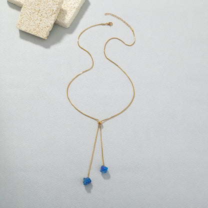 Minimalistic Necklace with Natural Stones Gems Ritual