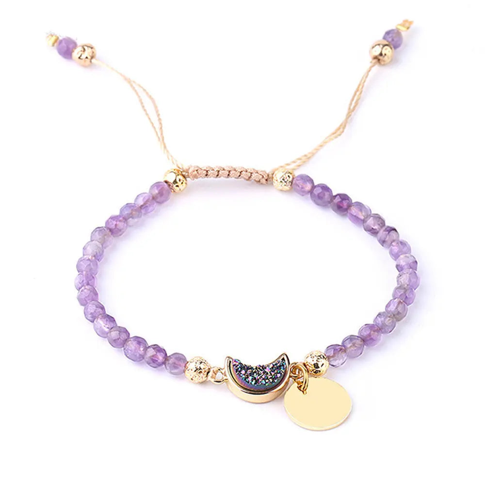 Unique Amethyst Healing Crystal Bracelet Gems Ritual