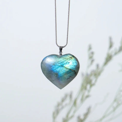 Glowing Moonstone Heart Necklace - Embrace Love & Light Gems Ritual