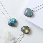 Glowing Moonstone Heart Necklace - Embrace Love & Light Gems Ritual