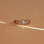 Vintage Cordierite Ring – Elegant Gold-Plated Gemstone Jewelry - Gems Ritual
