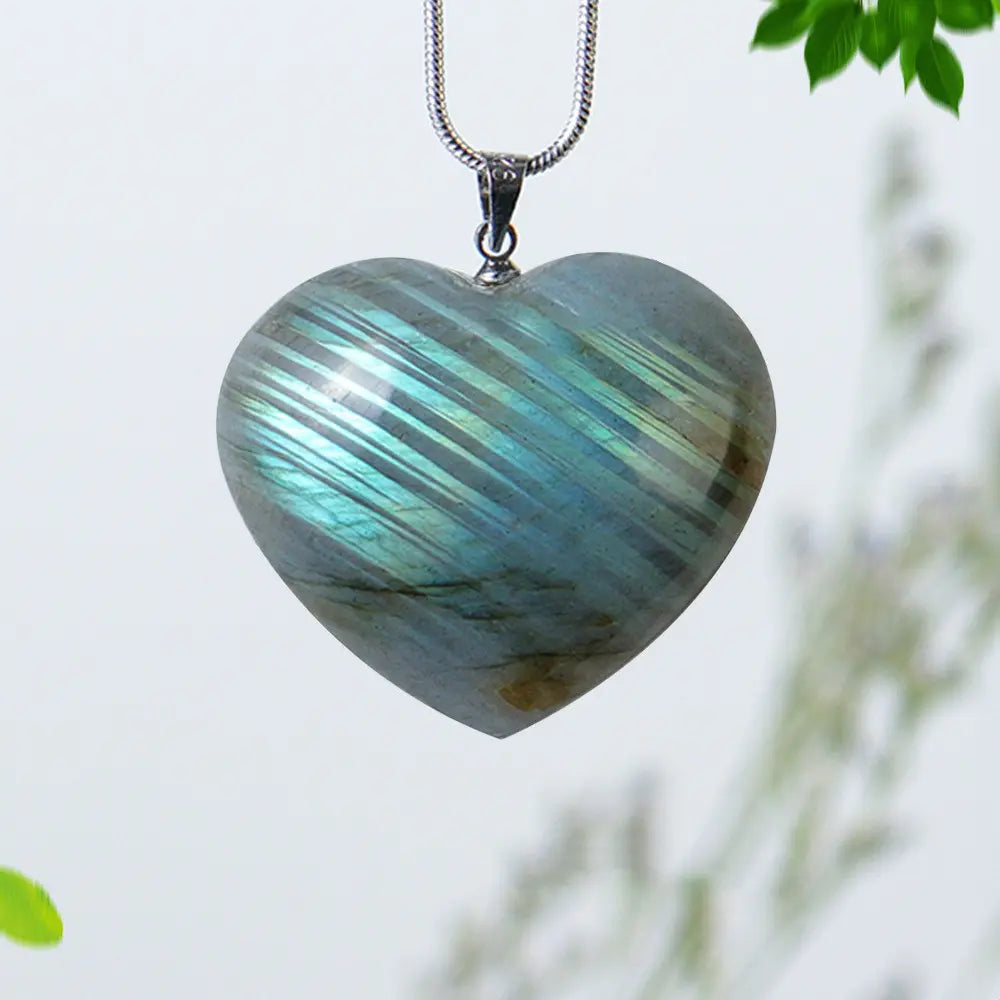 Glowing Moonstone Heart Necklace - Embrace Love & Light Gems Ritual