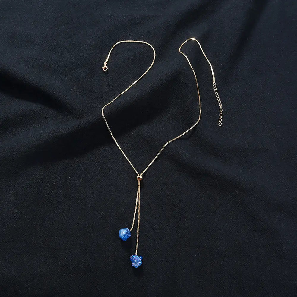 Minimalistic Necklace with Natural Stones - Gems Ritual