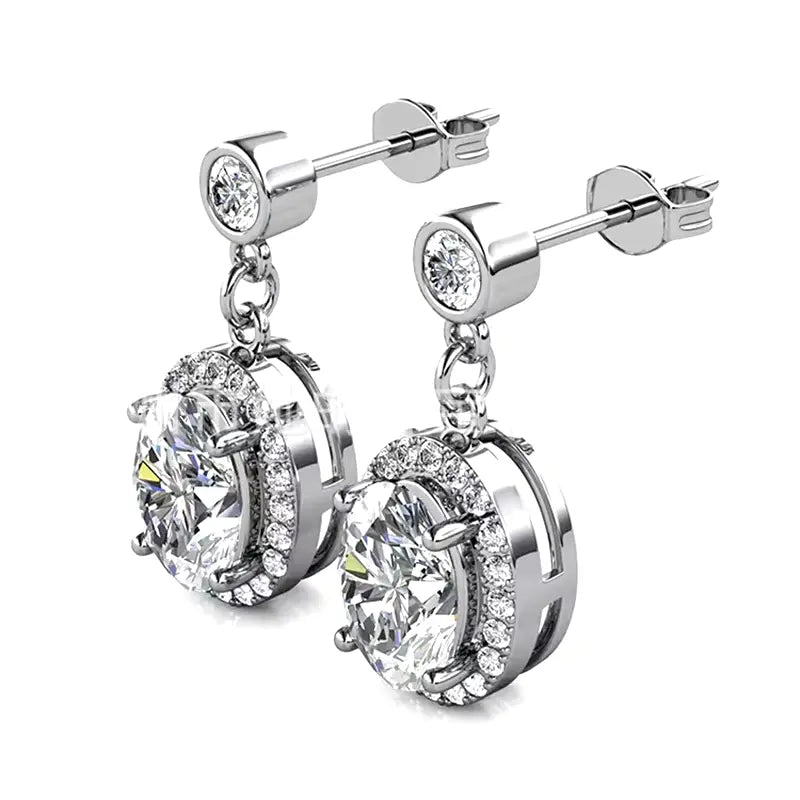 Exquisite Natural Topaz Earrings with Cubic Zirconia Accents Gems Ritual