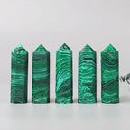 Striped Green Crystal Tower – A Natural Energy Enhancer - Gems Ritual