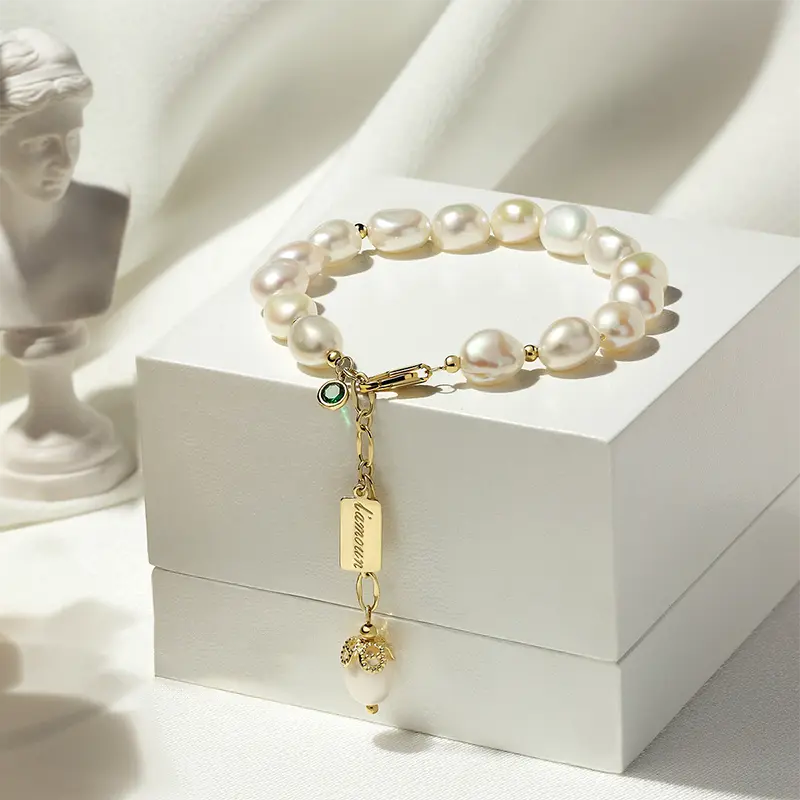 Natural Zircon Pearl Bracelet Luxury Jewelry - Gems Ritual