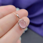 Rose Quartz Jewelry Set – Healing Crystal Necklace, Earrings & Ring - Gems Ritual