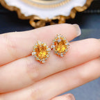 Golden Glow Citrine Earrings - Classic Elegance Redefined - Gems Ritual