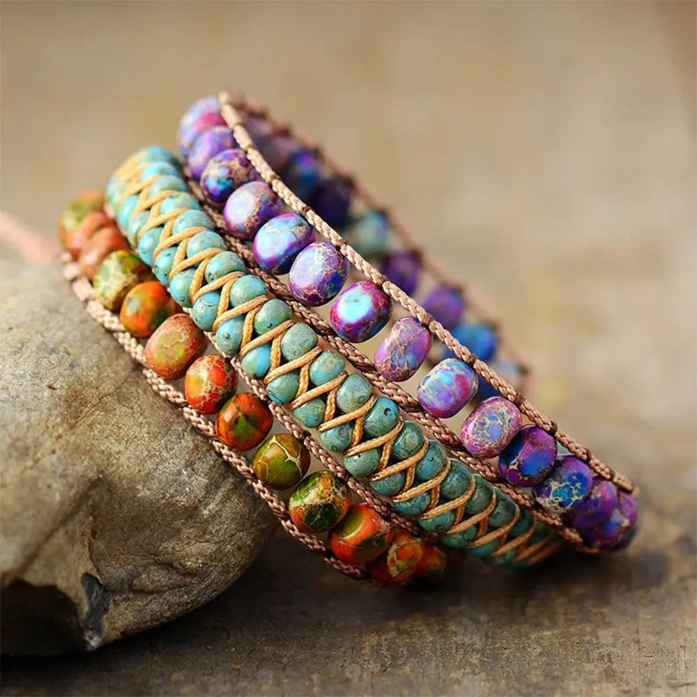 Unisex Gemstone Wrap Bracelet for Clarity and Balance - Gems Ritual