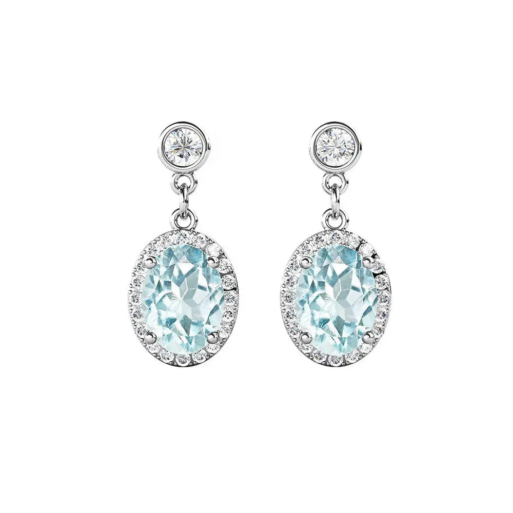 Exquisite Natural Topaz Earrings with Cubic Zirconia Accents Gems Ritual