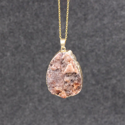 Raw Crystal Pendant Necklace Gems Ritual