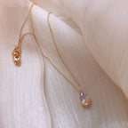 Diamond Water Drop Necklace – Elegant Teardrop Pendant for Women Gems Ritual
