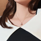 Diamond Water Drop Necklace – Elegant Teardrop Pendant for Women Gems Ritual