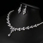 Timeless Zircon Bridal Set – Necklace and Earrings - Gems Ritual