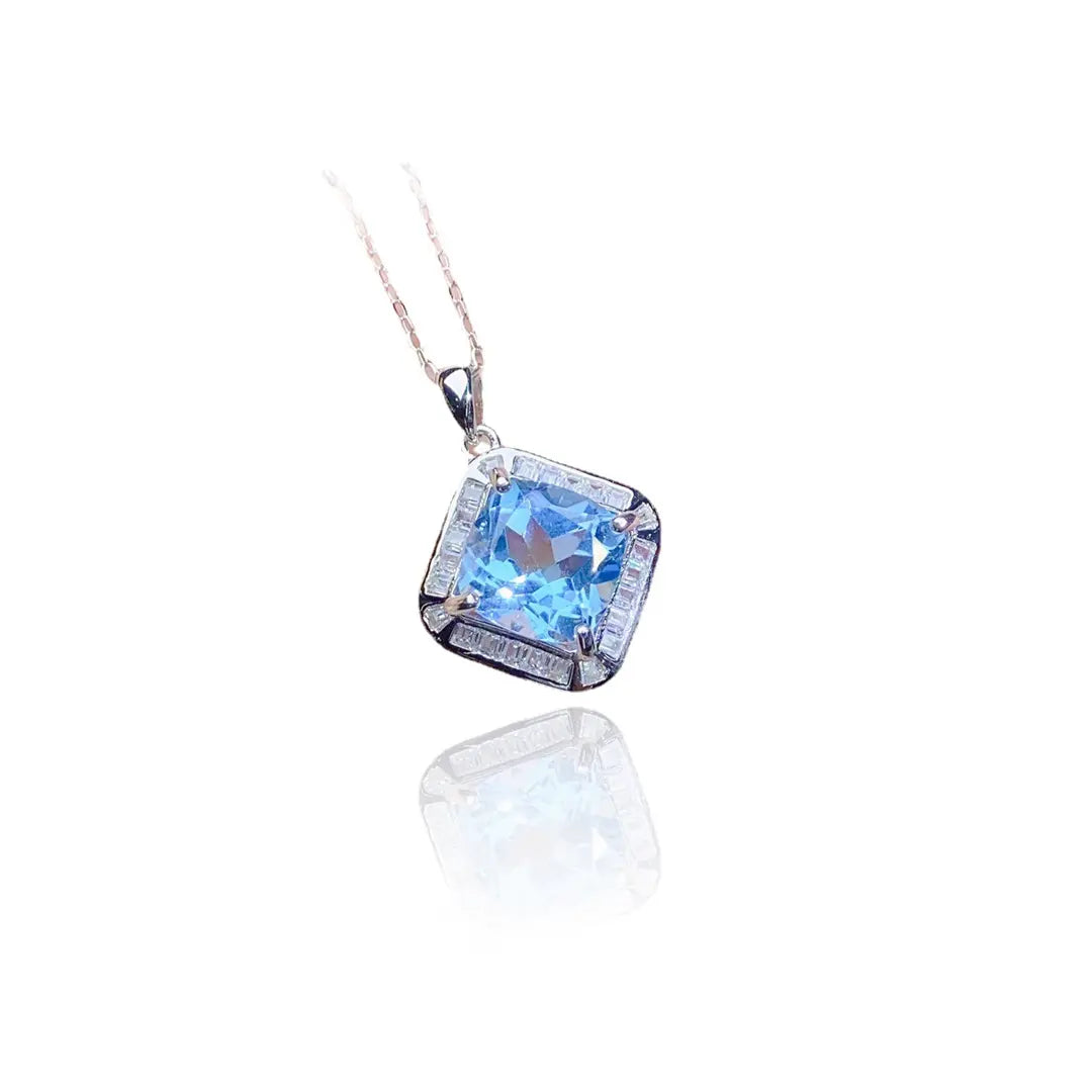 Luxury Topaz Necklace with Sterling Silver Chain - Gems Ritual