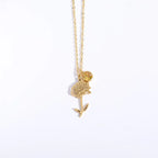 Personalized Birthstone Necklace – Elegant Zircon Flower Pendant Gems Ritual