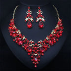 Statement Crystal Pearl Bridal Jewelry Set with Elegant Teardrop Accents - Gems Ritual