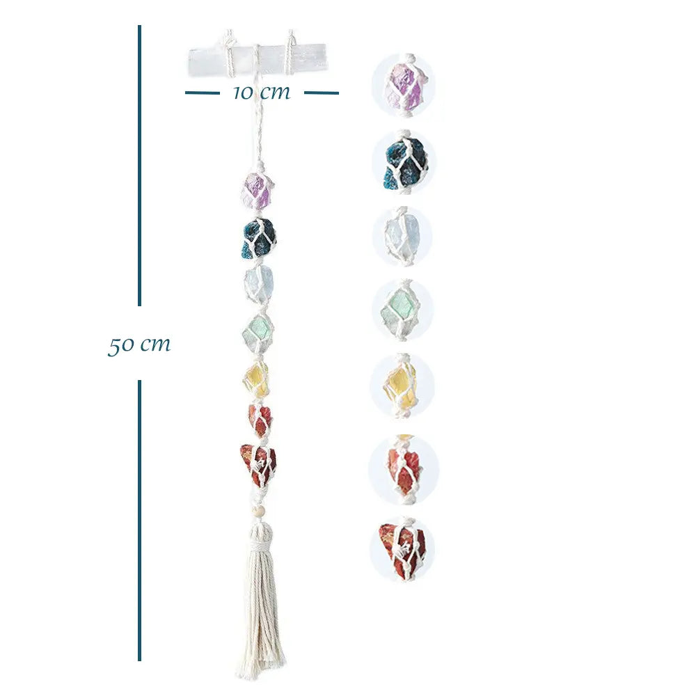 Chakra Stones Car Hanging – Natural Crystal Energy Decor & Protection Gems Ritual