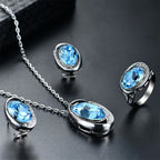 Timeless Blue Zircon Gemstone Jewelry Set for Women - Gems Ritual