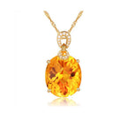 Vintage Citrine Necklace with Crystal Detailing – Luxurious Golden Glow - Gems Ritual