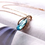 Radiant Peacock Blue Diamond Jewelry Set - Gems Ritual