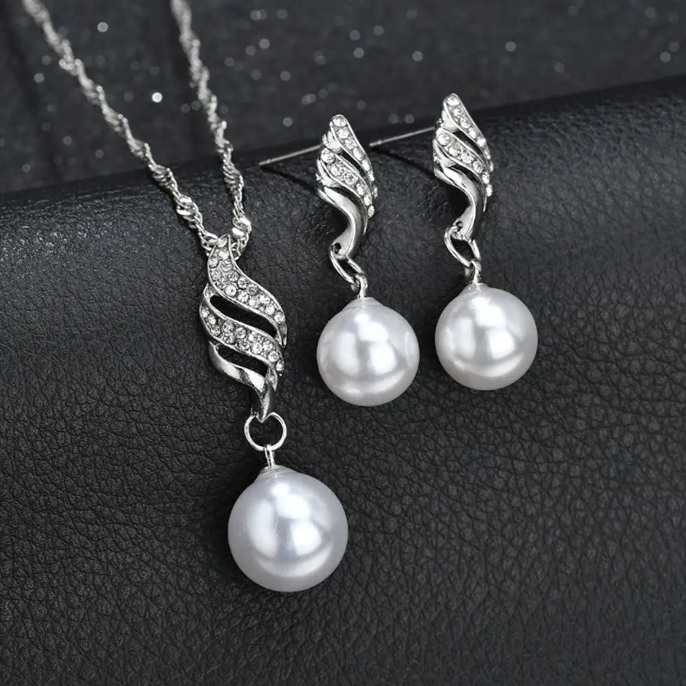 Elegant Pearl Jewelry Set Gems Ritual