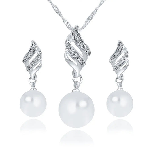 Elegant Pearl Jewelry Set Gems Ritual