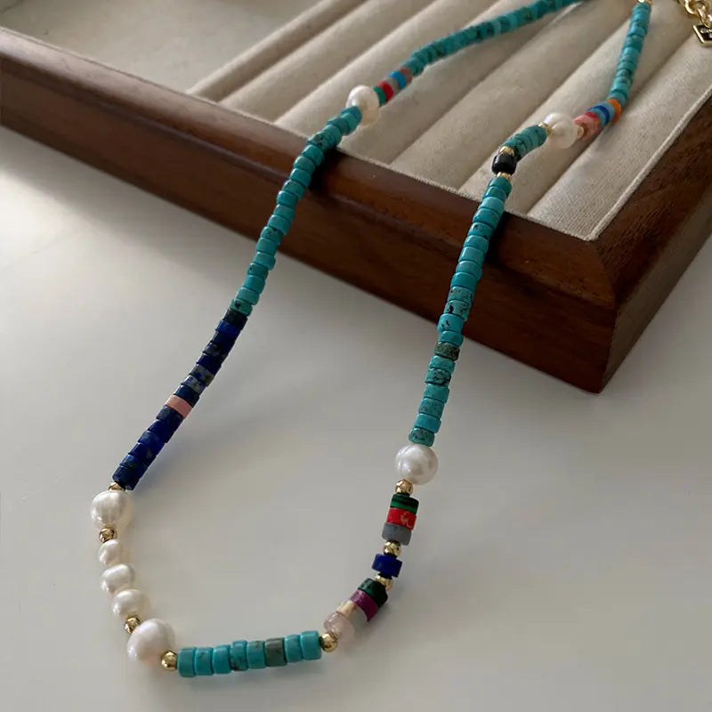 Bohemian Gemstone & Pearl Necklace – A Unique Blend of Color, Energy, and Style Gems Ritual