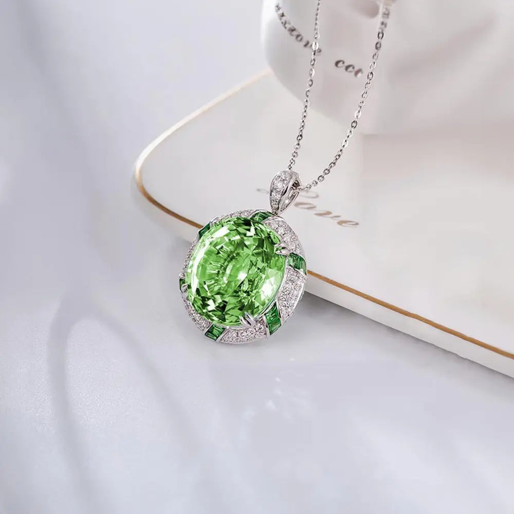 Luxurious Natural Peridot Pendant & Peridot Ring Set Gems Ritual