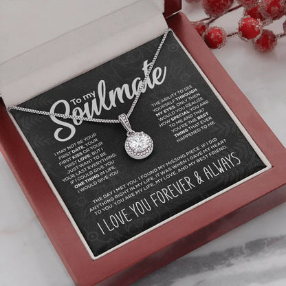 Personalized Necklace with Round Zircon Pendant in Luxury Gift Box Gems Ritual