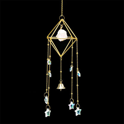 Enchanting Crystal Wind Bell with Natural Stones Gems Ritual