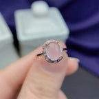 Rose Quartz Jewelry Set – Healing Crystal Necklace, Earrings & Ring - Gems Ritual