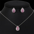 Timeless Zircon Wedding Set with Necklace and Earrings - Gems Ritual